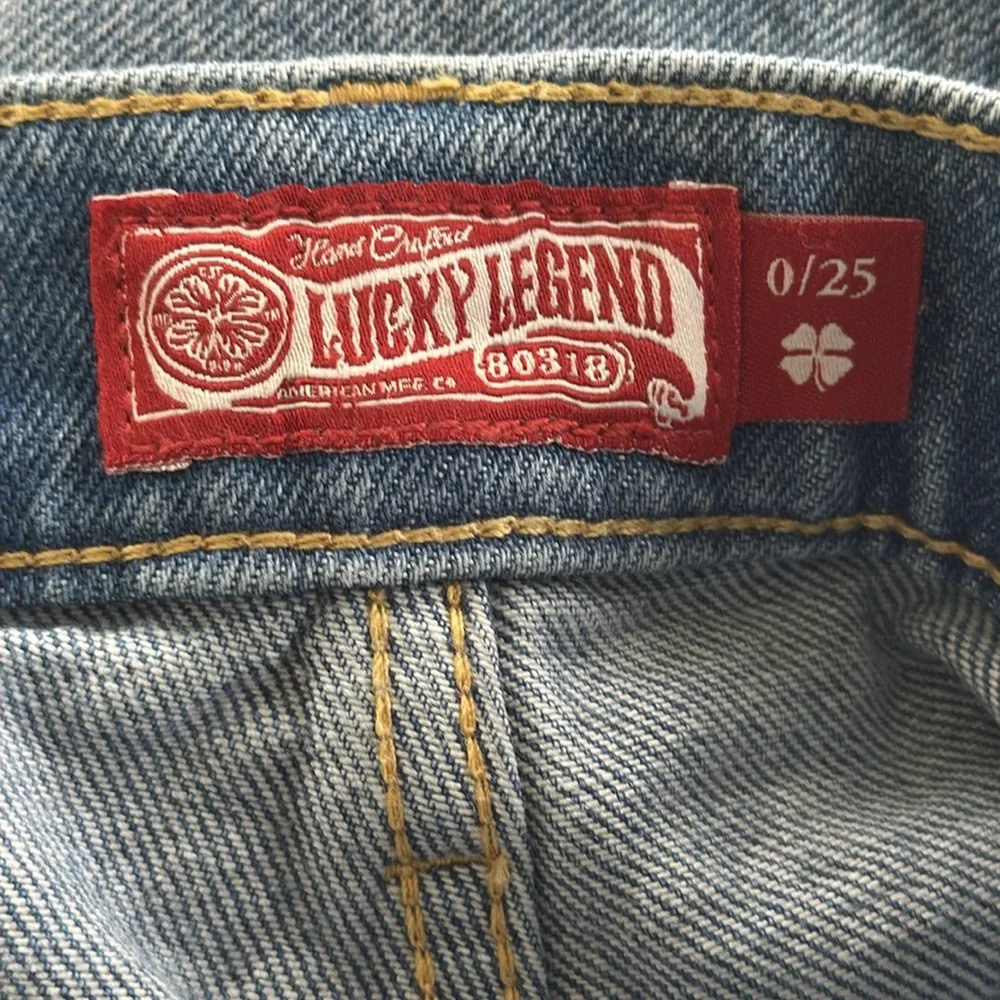 Lucky Brand Legend rhinestone 90s loose high rise crop light wash jeans size 25 - Picture 10 of 13